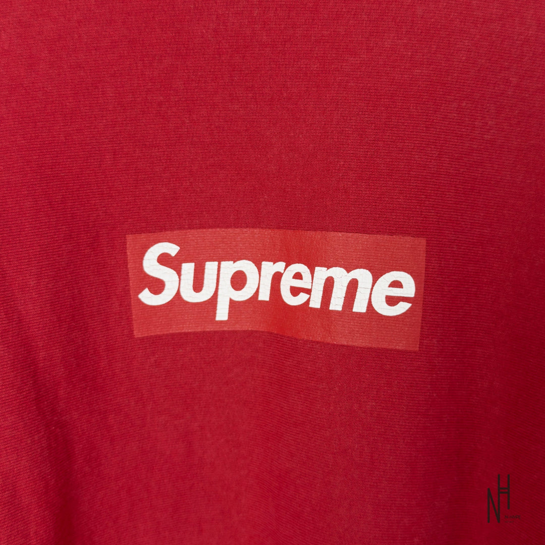 Supreme Washed Box Logo Crewneck Red koszulka męska N-Hype