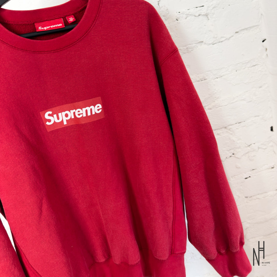 Supreme Washed Box Logo Crewneck Red koszulka męska N-Hype