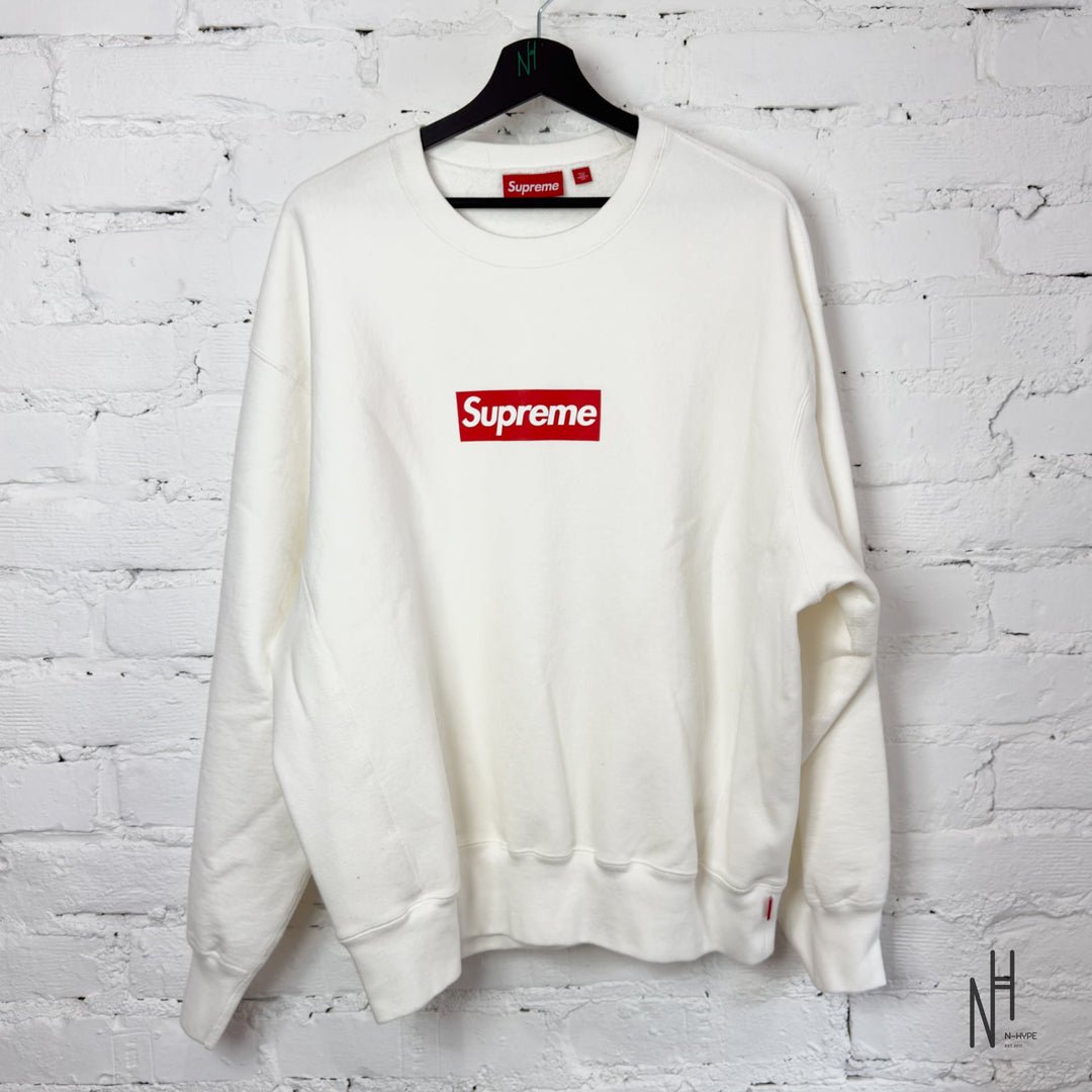 Supreme Washed Box Logo Crewneck White koszulka męska N-Hype