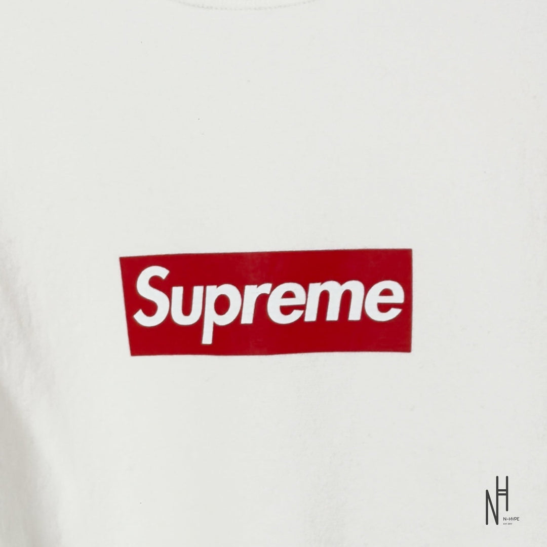 Supreme Washed Box Logo Crewneck White koszulka biała N-Hype