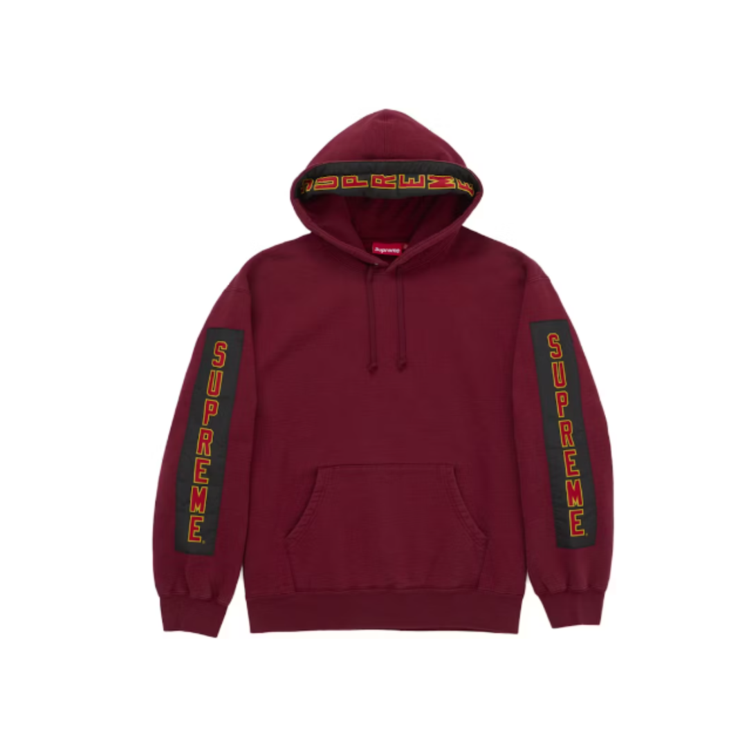 Supreme Woven Patches Hooded Sweatshirt Dark Red - N-Hype