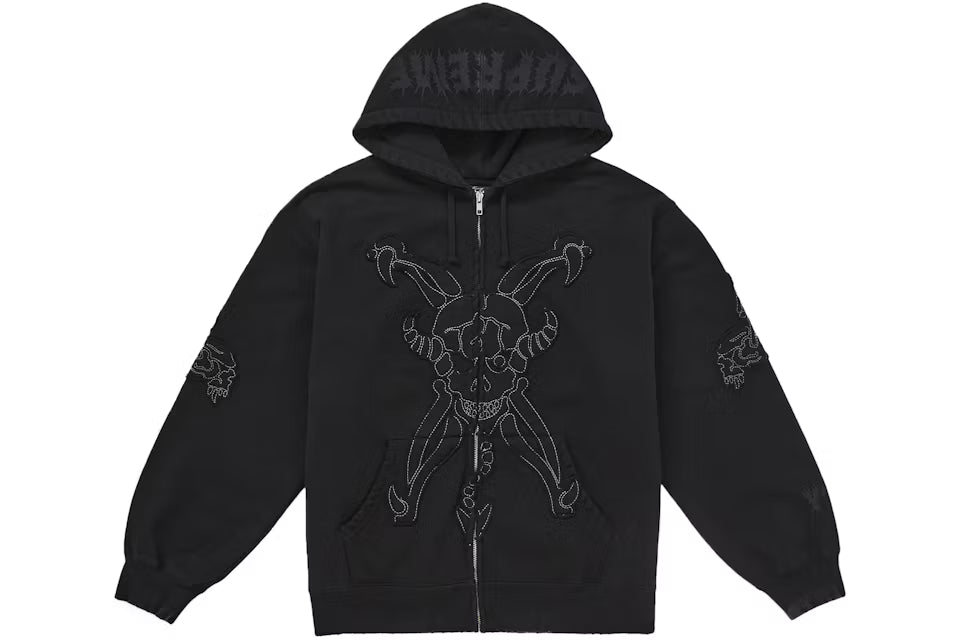 Supreme Y's by Yohji Yamamoto Zip Up Hooded Sweatshirt Black N-Hype Streetwear
