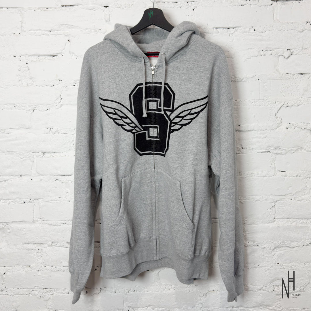 Supreme Zip UP Hooded Sweatshirt HTH / Grey N-Hype logo hoodie sweatshirt grey.