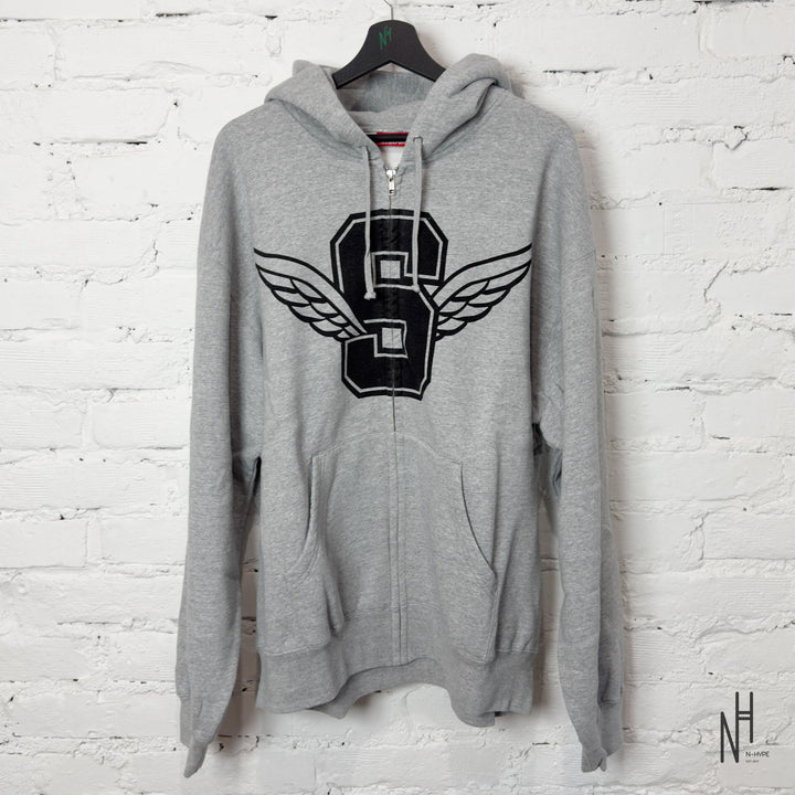 Supreme Zip UP Hooded Sweatshirt HTH / Grey N-Hype logo hoodie sweatshirt grey.
