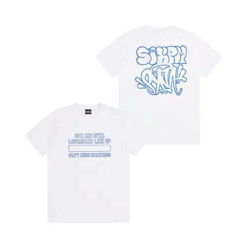 SynaWorld x 6PM x Central Cee Link Up Tee koszulka męska biała i niebieska N-Hype
