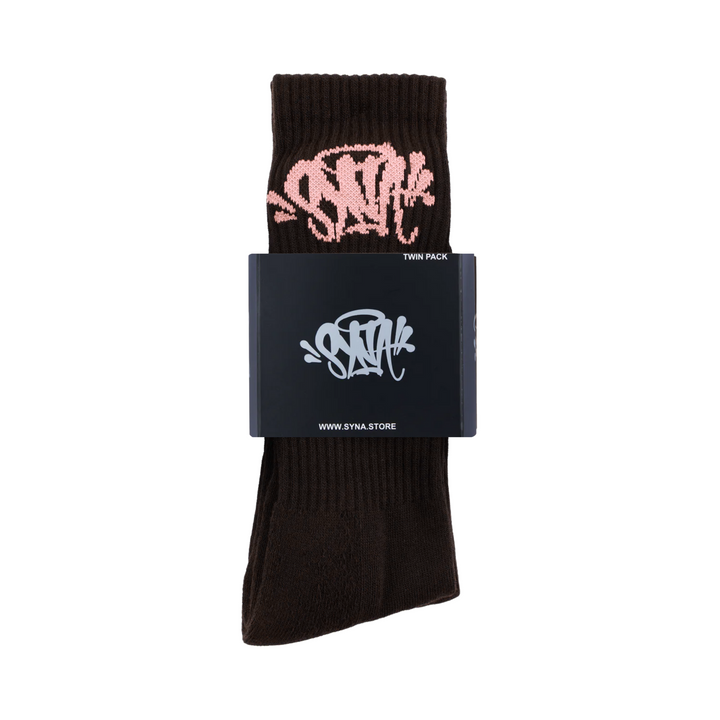 SynaWorld x Central Cee Socks 2 Pack czarne z złotą różą N-Hype