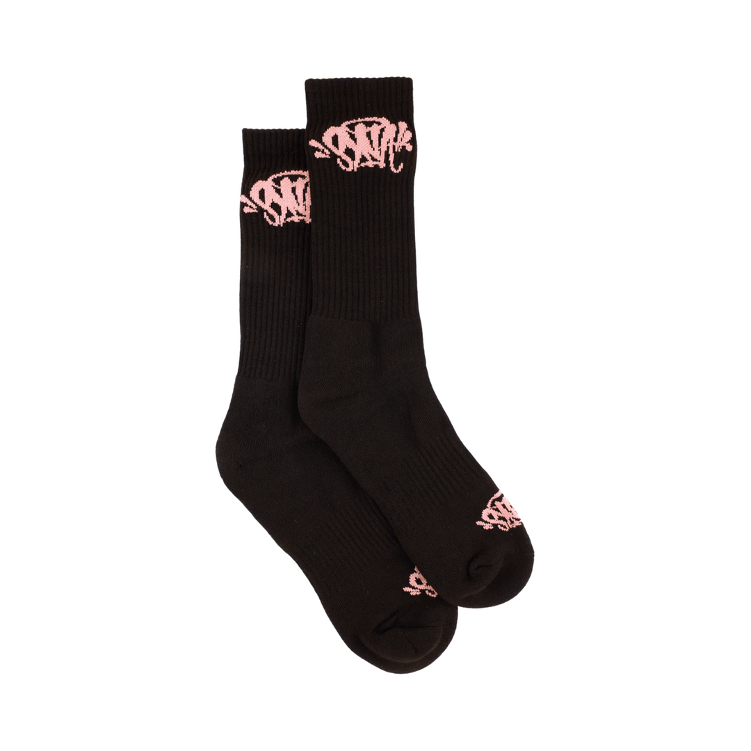 SynaWorld x Central Cee Socks 2 Pack czarne z różowym złotem N-Hype.
