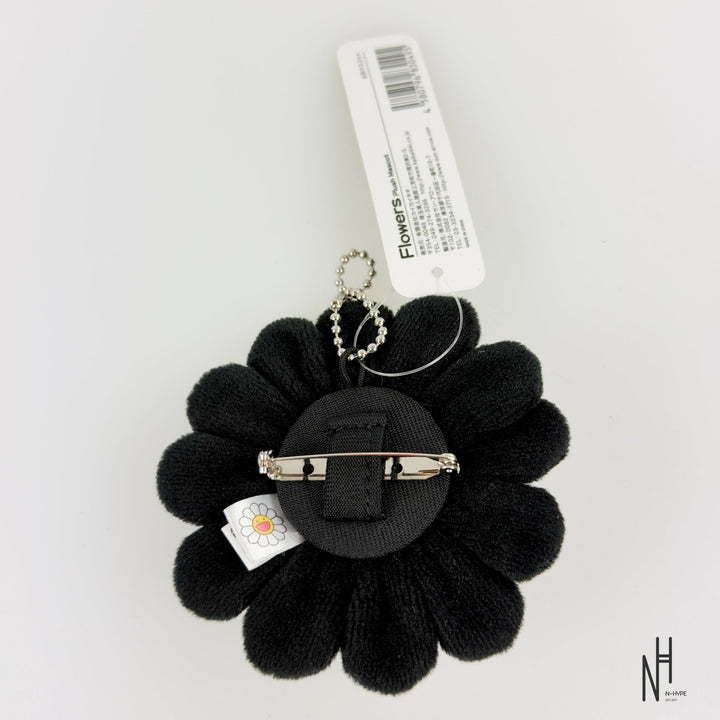Takashi Murakami Plush Flower Pin Keychain czarny N-Hype