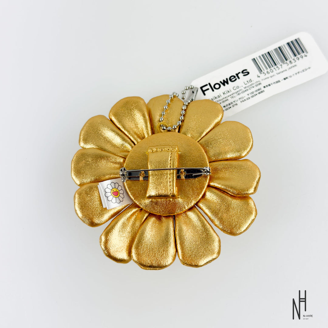 Takashi Murakami Plush Flower Pin Keychain Gold N-Hype