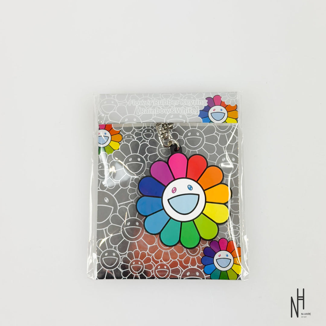 Takashi Murakami Rubber Keyring Keychain Flower Rainbow & White N-Hype
