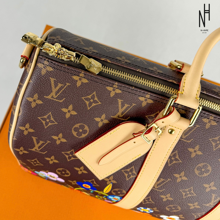 Louis Vuitton Takashi Murakami Keepall Bandoulière 45 Monogram torba podróżna czarno-biała N-Hype