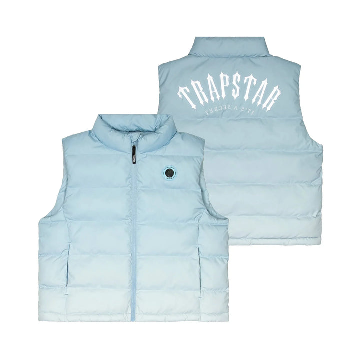 Trapstar Irongate Arch Gilet Blue Gradient N-Hype streetwear vest.