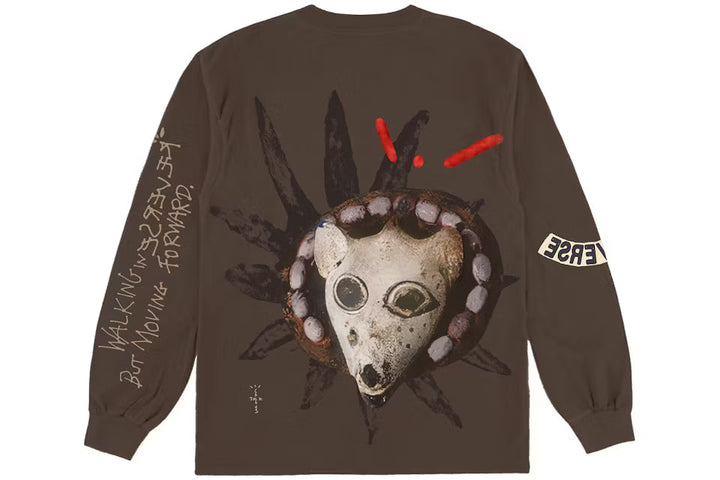 Travis Scott Reverse Jack Long Sleeve T-shirt Brown N-Hype Streetwear Fashion.