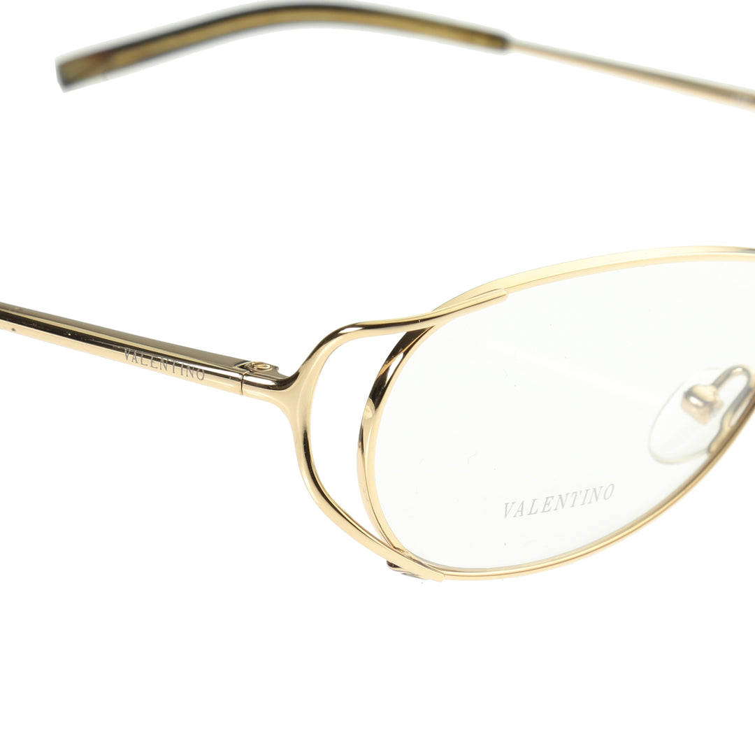 Valentino 90s Crystals V5321 zbliżenie na złotą oprawkę
