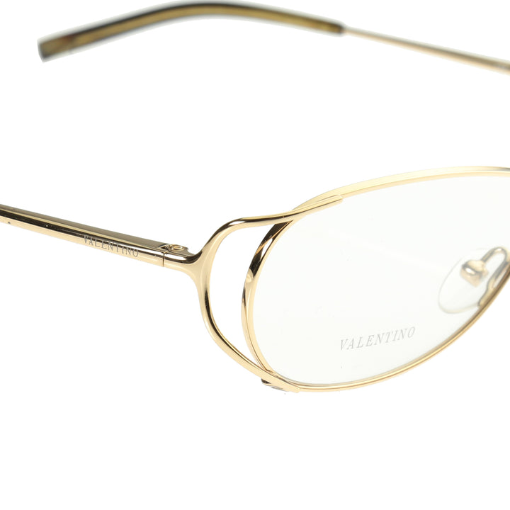 Valentino 90s Crystals V5321 zbliżenie na złotą oprawkę