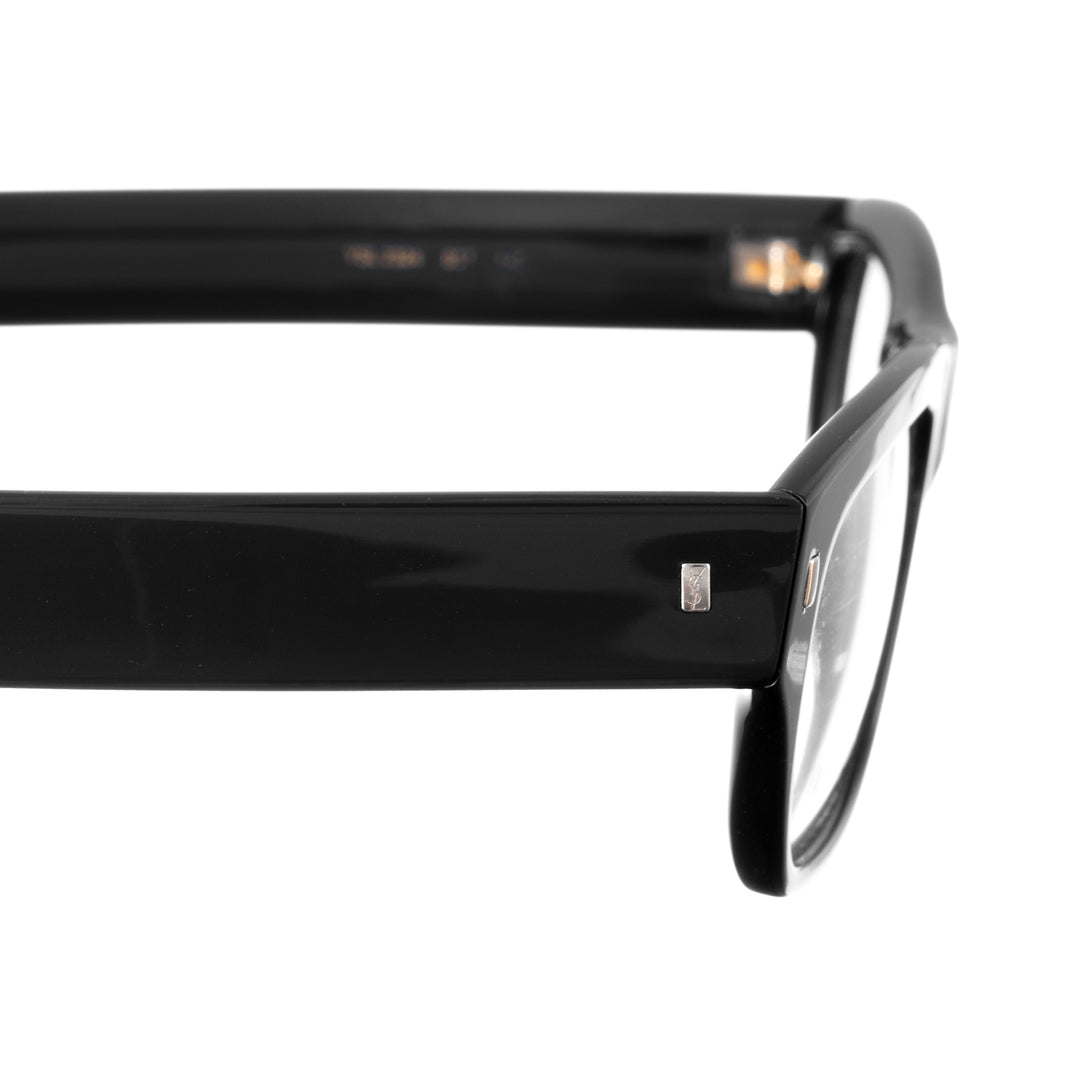 Yves Saint Laurent 00s Straight Classic Black detal czarnej oprawki z boku