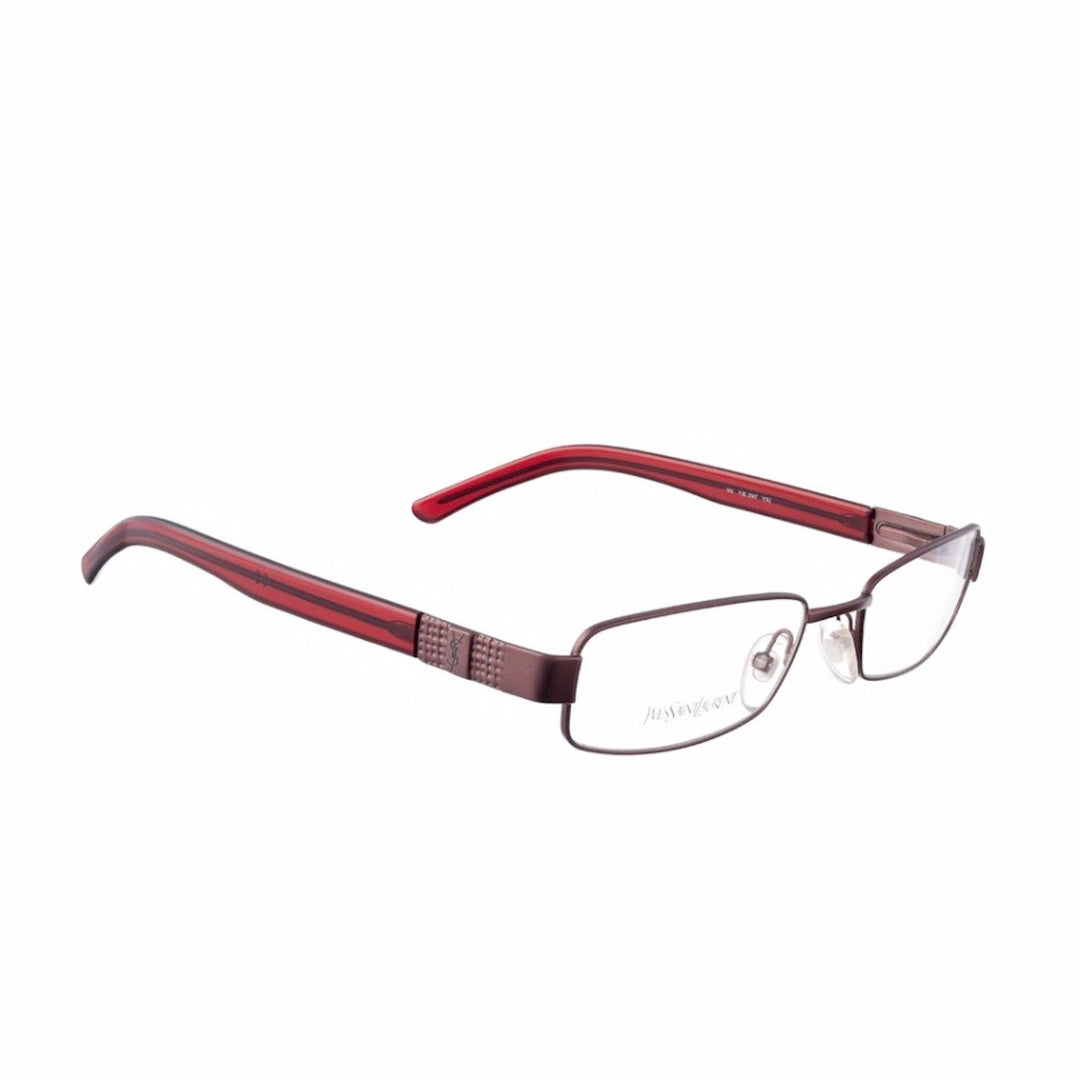 Yves Saint Laurent 00s Burgundy Brown Wire Metallic Glasses - zdjęcie 2 - N-Hype