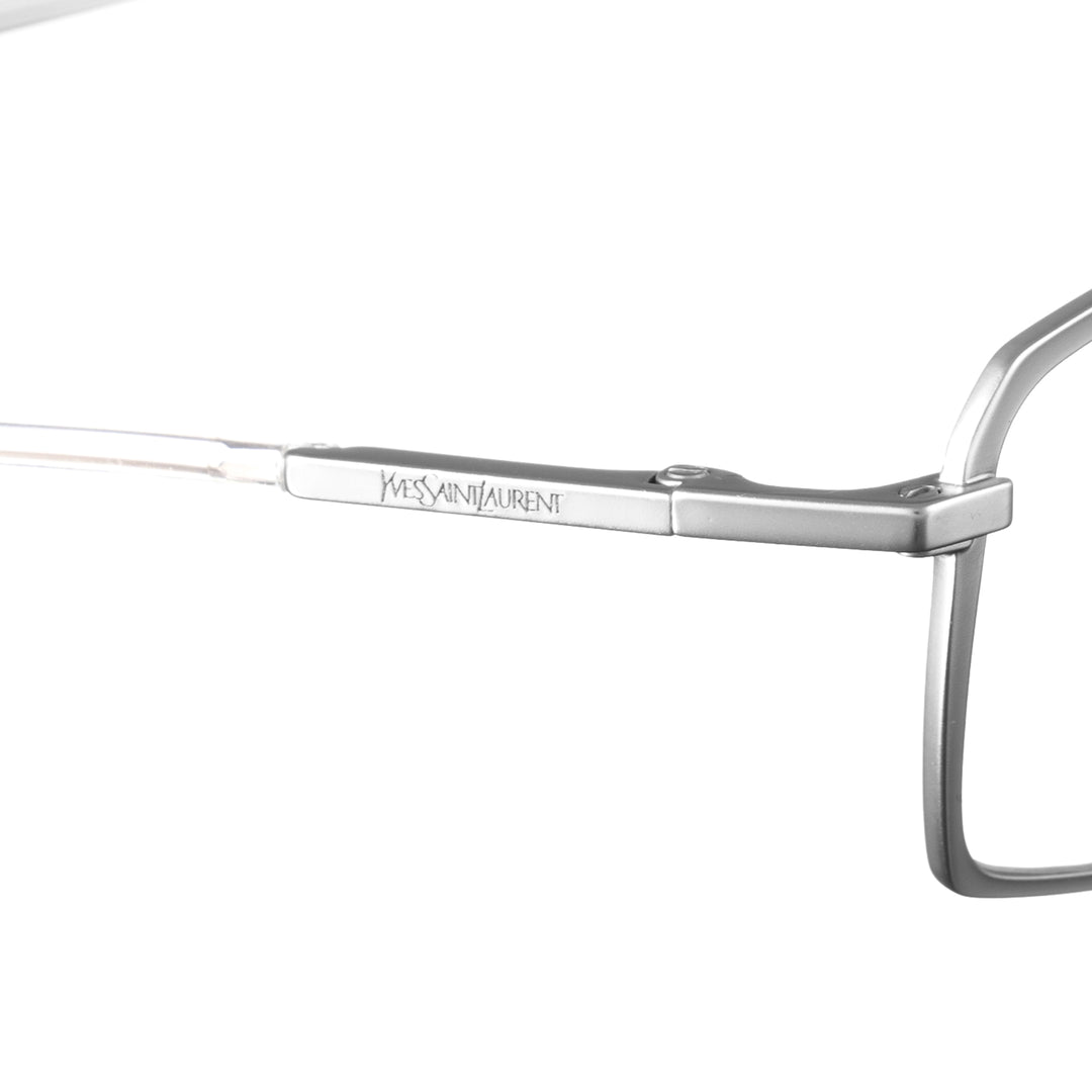 Yves Saint Laurent 00s Metallic Thin grawerowane logo na zauszniku