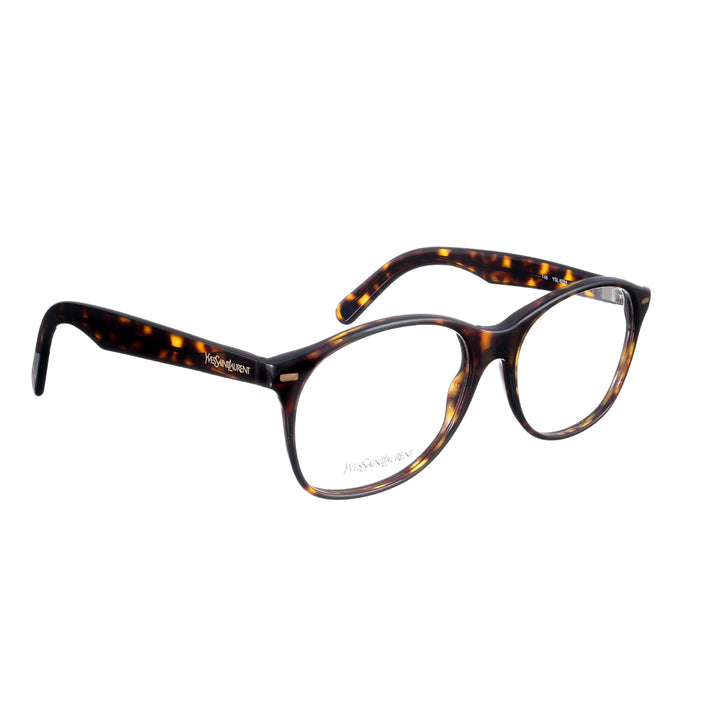 Yves Saint Laurent 00s Oversized Nerd Havana profil z logo na zauszniku