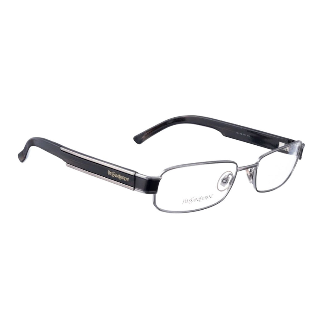 Yves Saint Laurent 90s Black Plastic profil oprawek z chromowanymi detalami