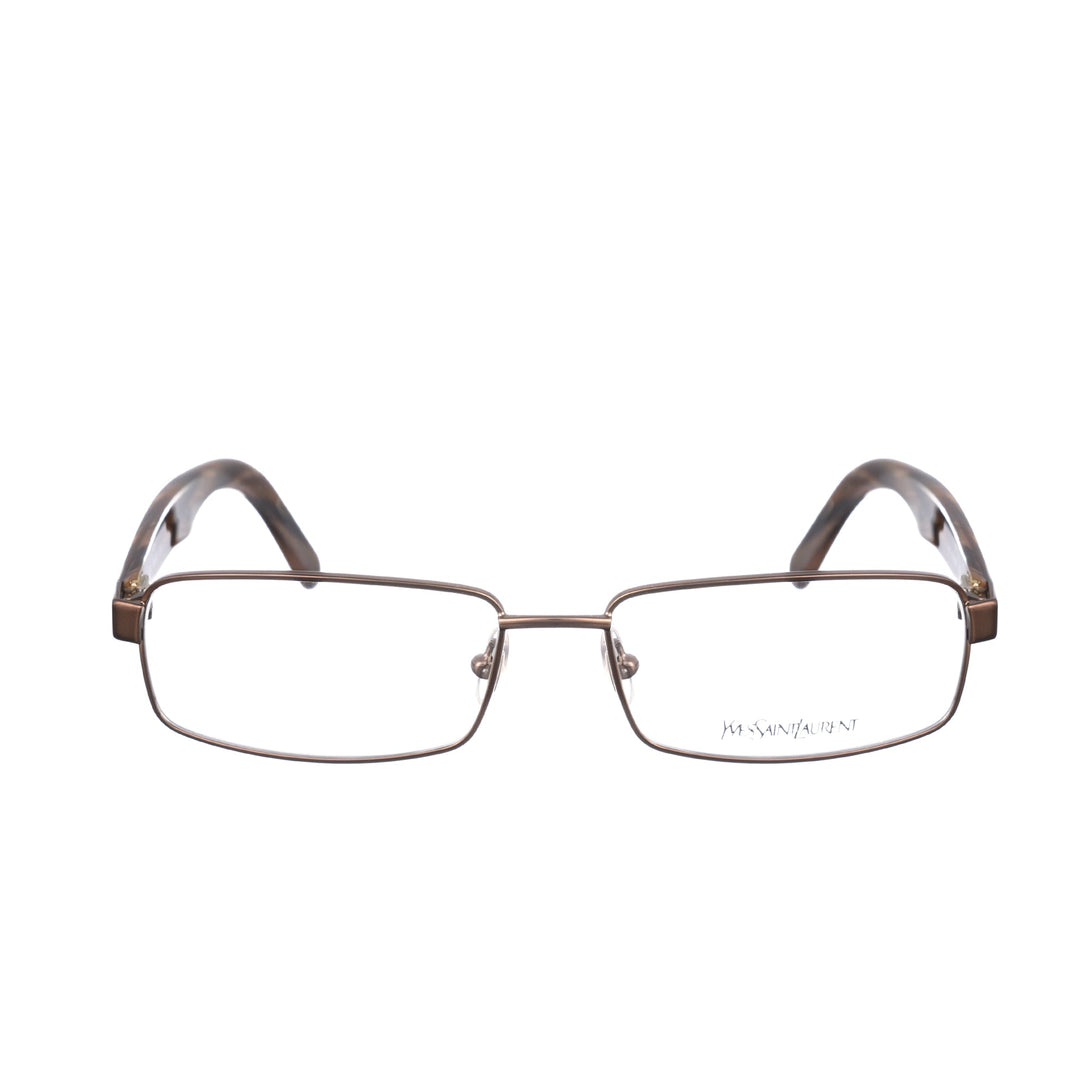 Yves Saint Laurent 90s Dark Brown Metallic ciemnobrązowe metalowe okulary