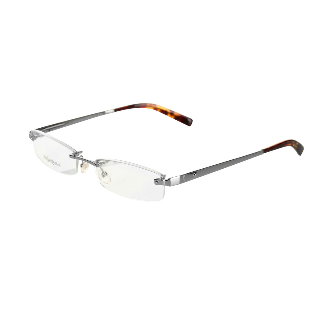 Yves Saint Laurent 90s rimless profil z detalem mocowania szkła