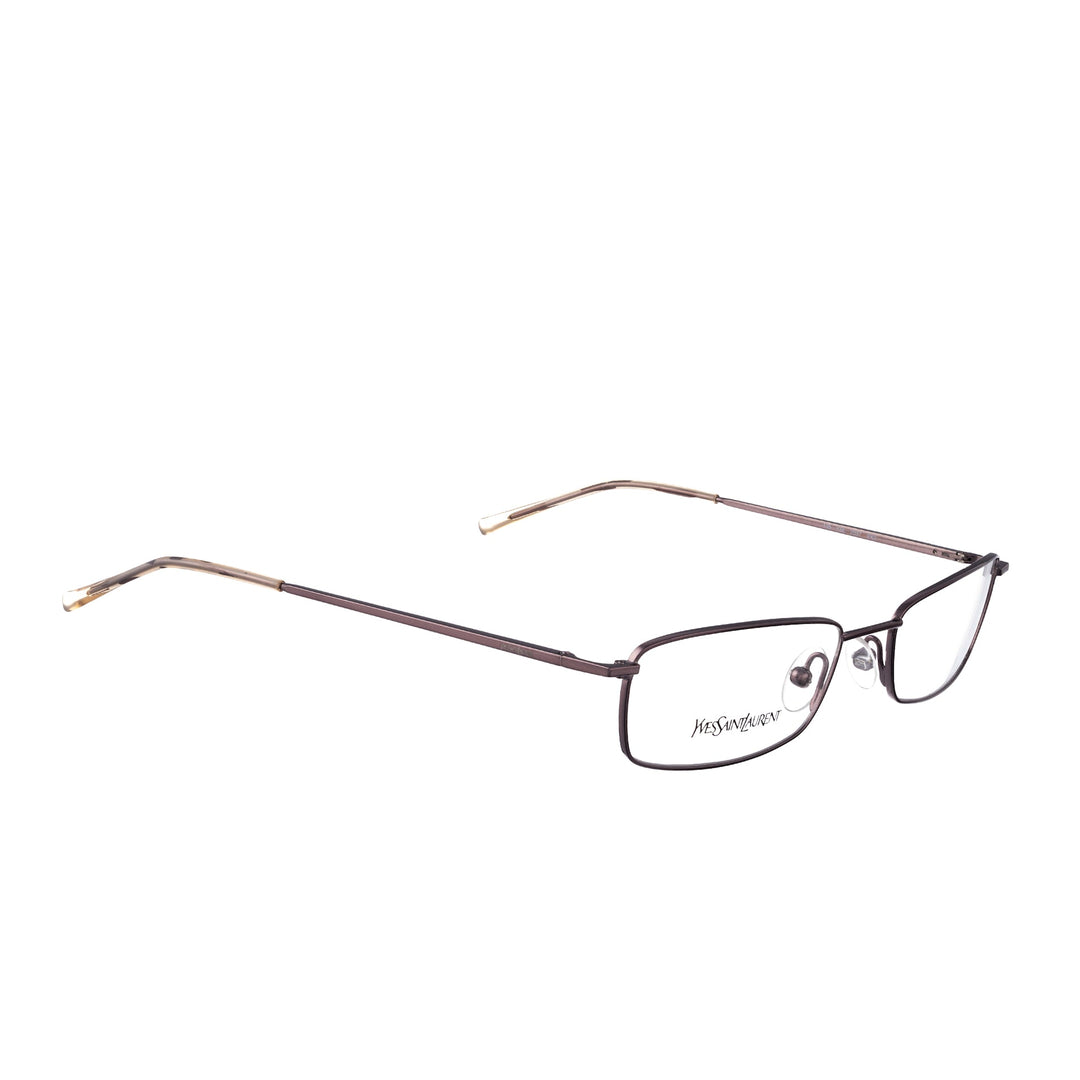 Yves Saint Laurent 90s Wire Metallic Brown cienka metalowa oprawka profil