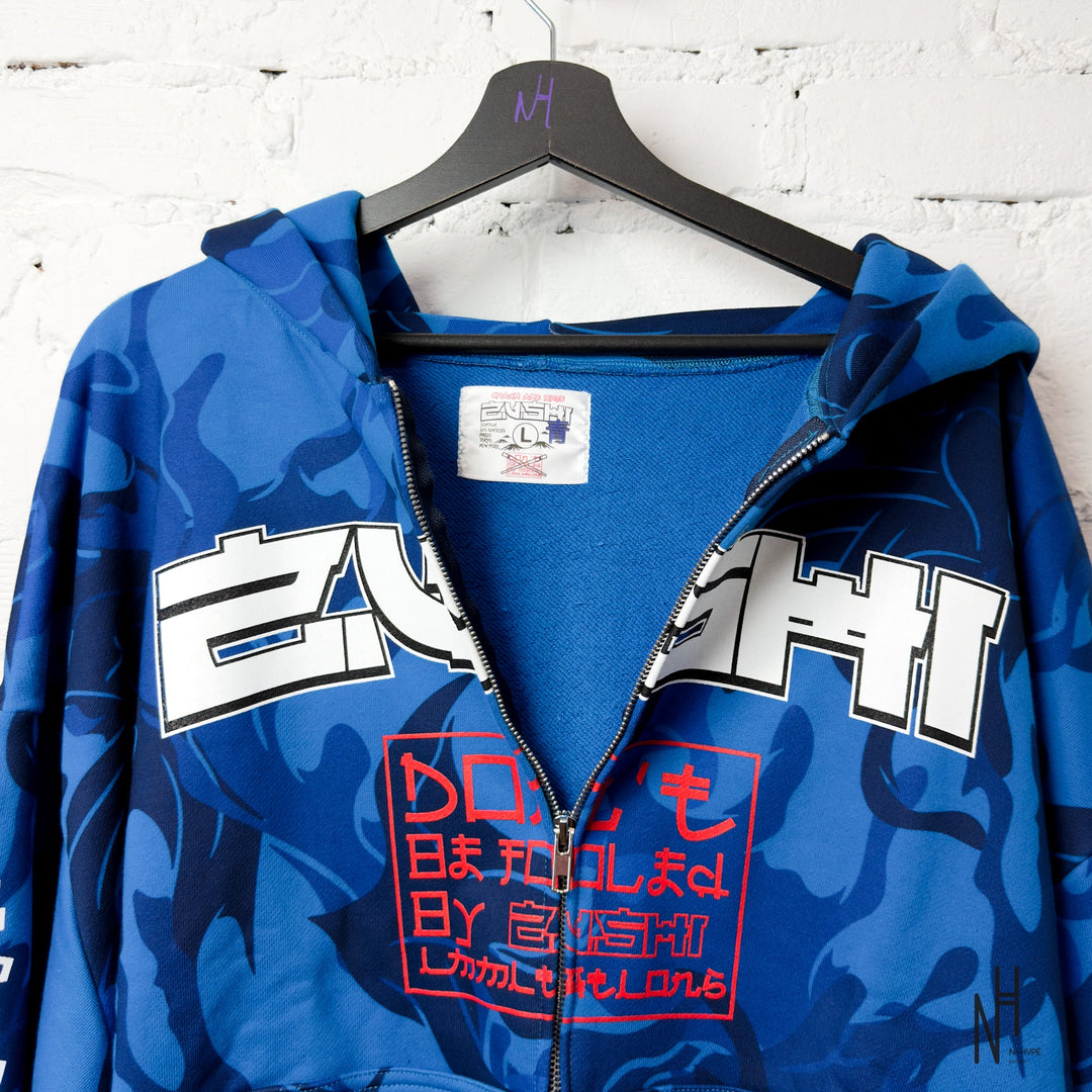 The Ten Co. Zushi Blue Camo Zip Hoodie Limited Edition N-Hype Streetwear Hoodie.