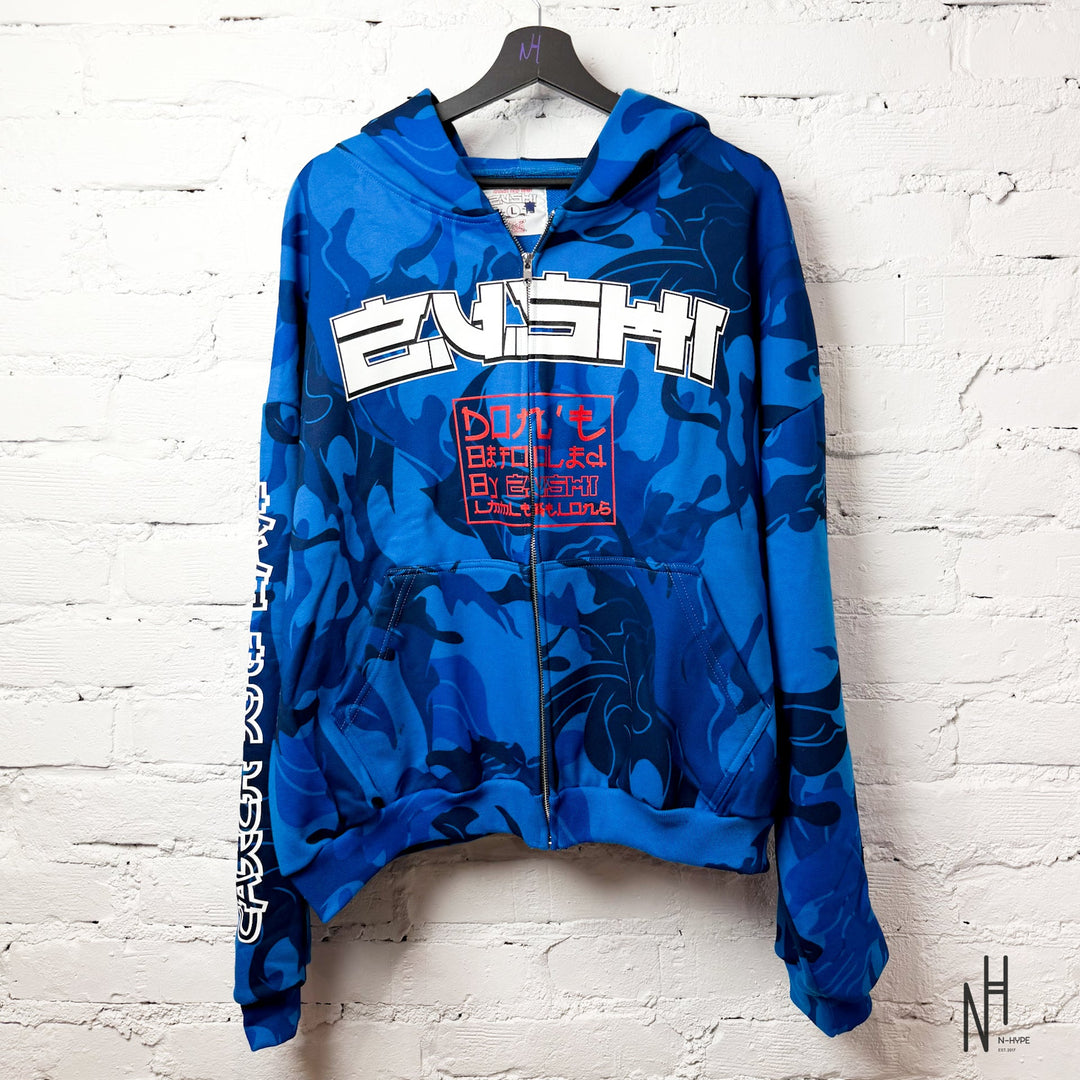 Zushi Blue Camo Zip Hoodie Limited Edition by The Ten Co. z kapturem N-Hype.